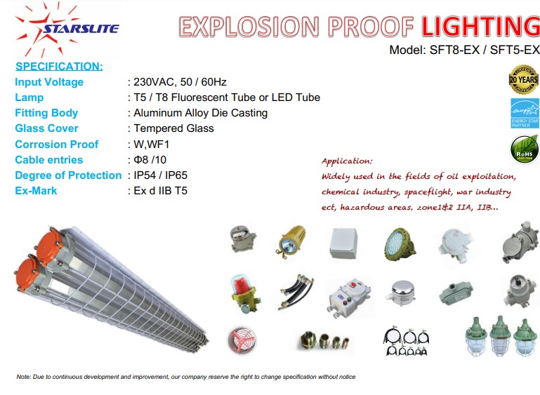 MÁNG ĐÈN LED CHỐNG NỔ STARSLITE SFT8-EX