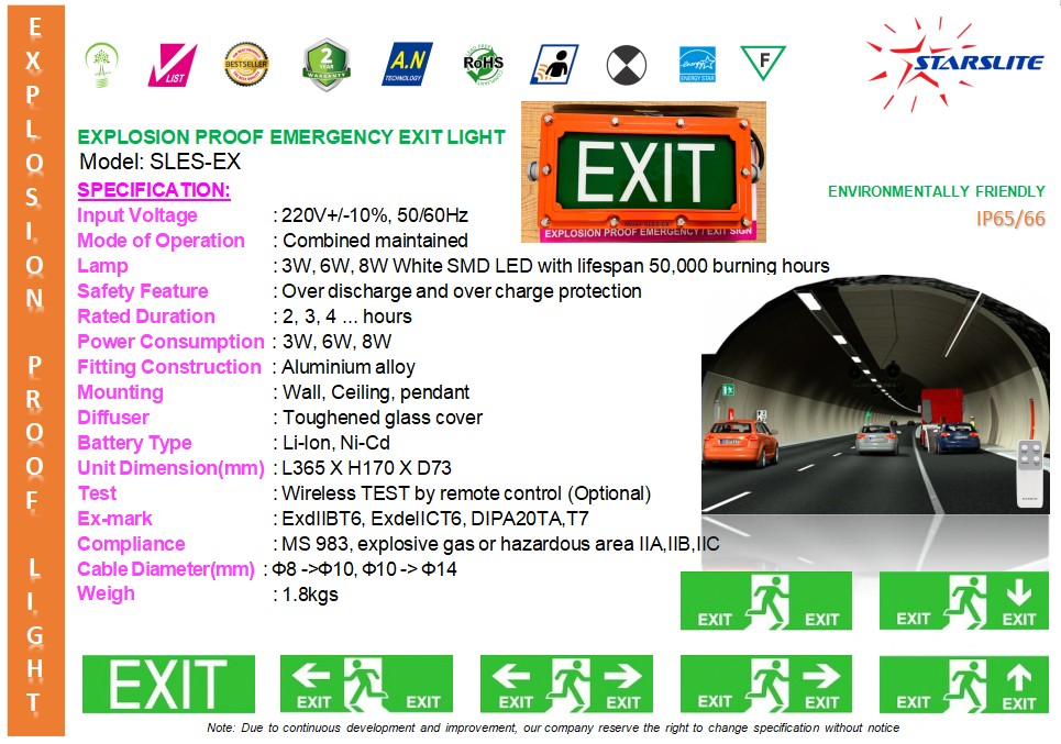 ĐÈN EXIT CHỐNG NỔ STARSLITE SLES-EX