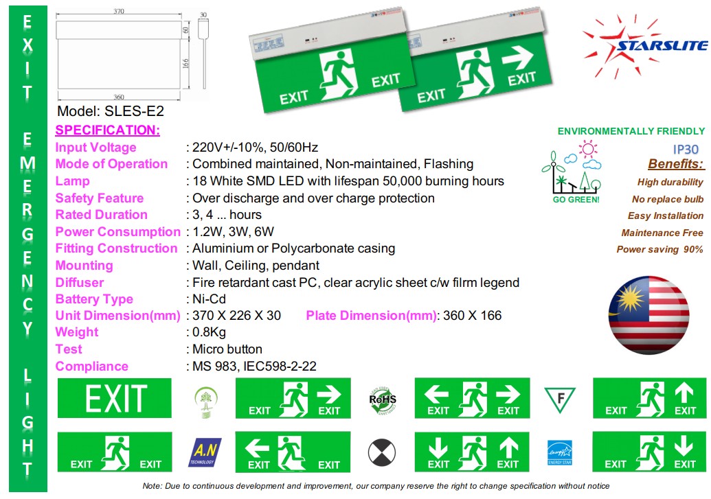 ĐÈN EXIT STARSLITE SLES-E2