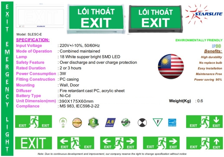 ĐÈN THOÁT HIỂM STARSLTE SLESC-E