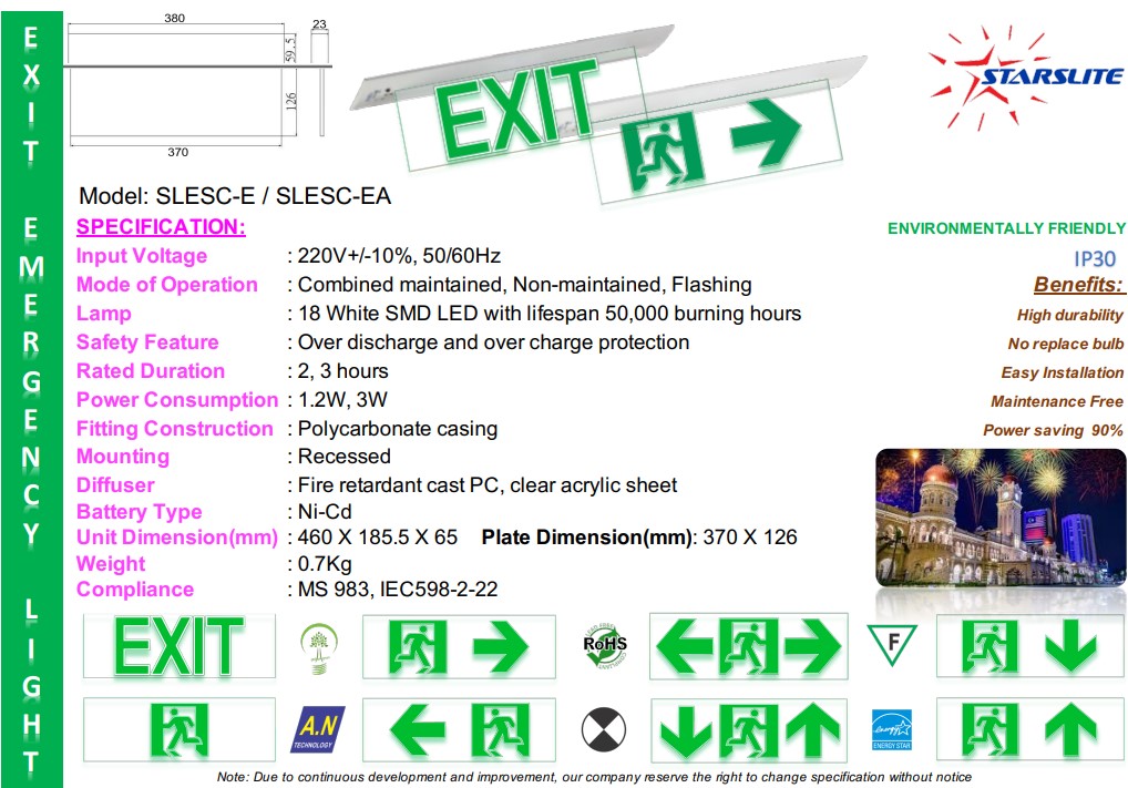 ĐÈN EXIT STARSLITE SLESC-E